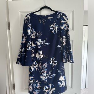 Eliza J dress. Size 6. Navy blue floral print.